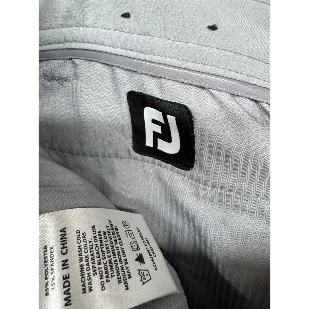Footjoy FJ Performance Lightweight Golf Shorts Gray 9" Inseam Men's Size 34 - Picture 3 of 7